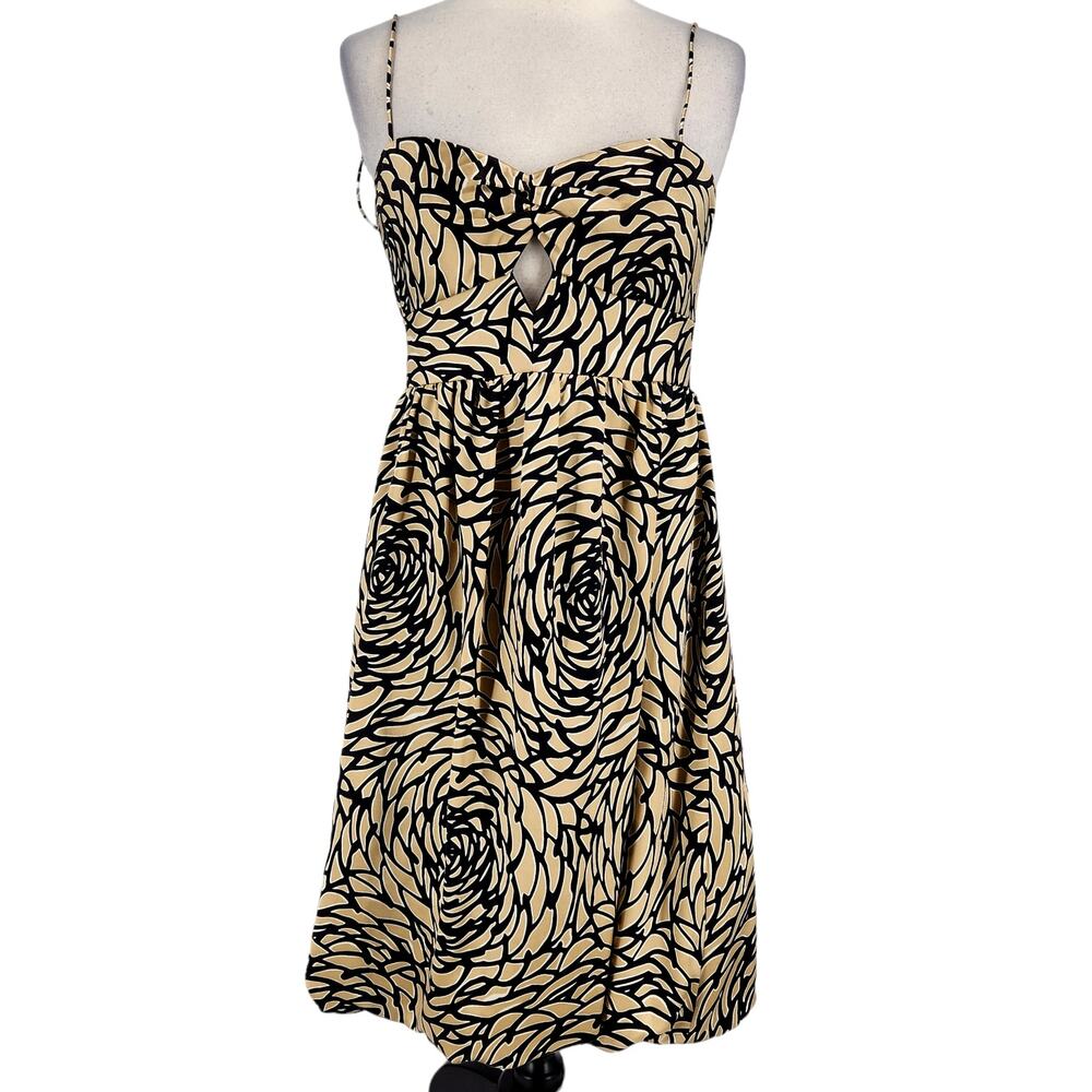 Vintage 1990s Vivienne Tam Silk Blend Satin Floral Cocktail Dress